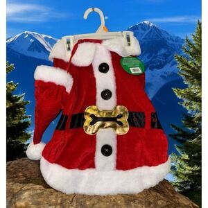 NEW Merry &‎ Bright Jolly Dog or Cat Pet Santa Costume with Hat - Size L Large